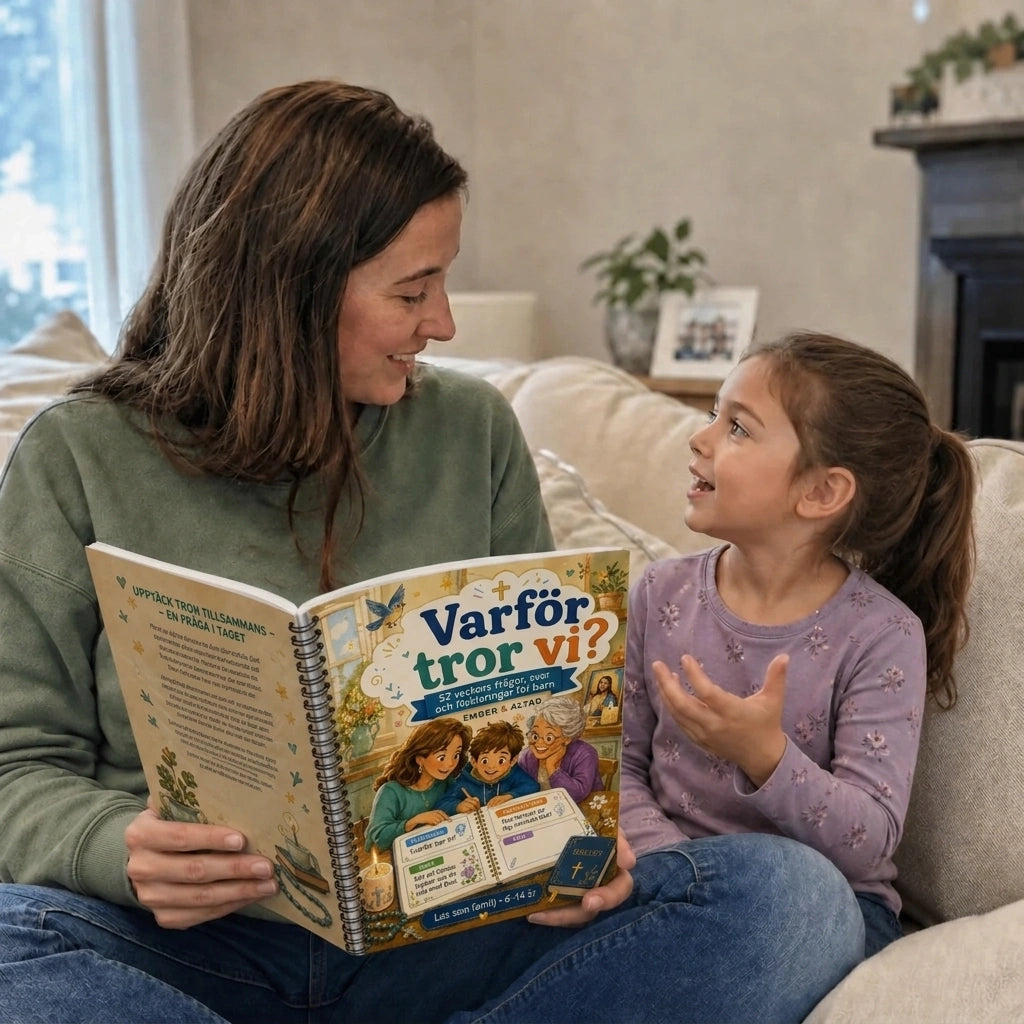 Flicka som läser med sin mamma